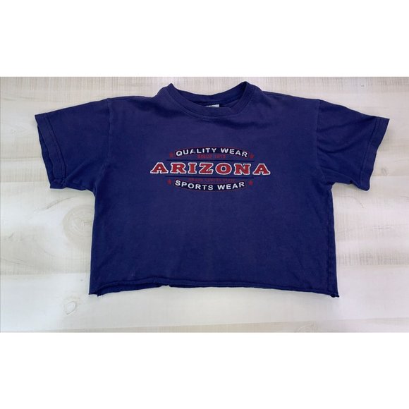 VINTAGE Y2K Sierra Madre Cotton Cropped Arizona Distressed Graphic Blue T Shirt - Picture 1 of 10